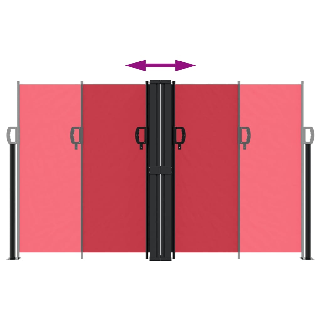 Retractable Side Awning Red 140x1200 cm