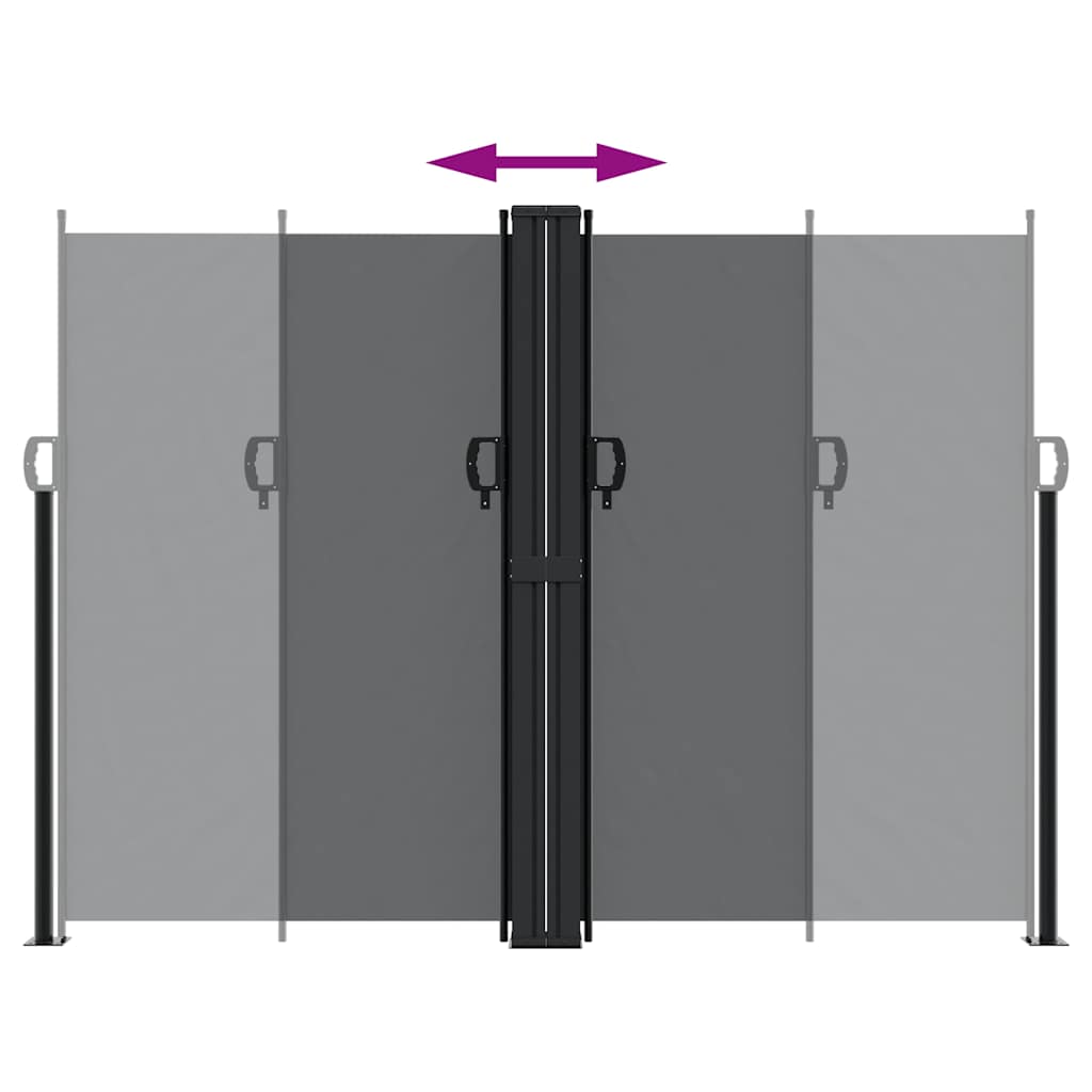 Retractable Side Awning Black 180x1200 cm