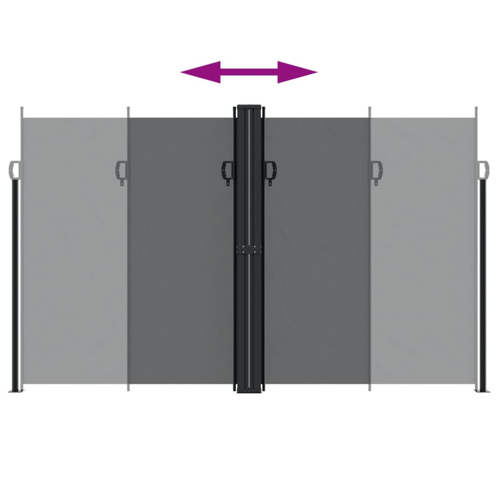 Retractable Side Awning Black 200x1200 cm