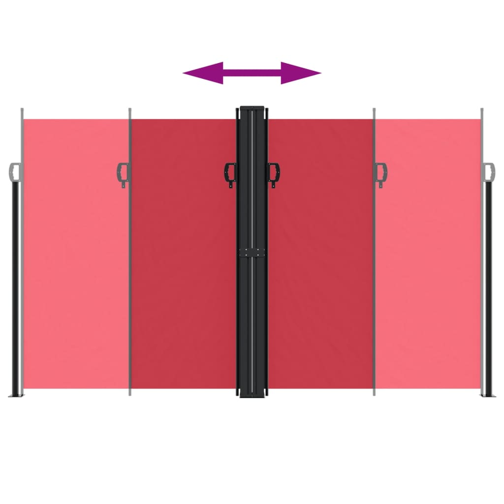 Retractable Side Awning Red 200x1200 cm