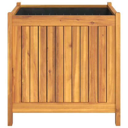Garden Planter with Liner 50x50x50 cm Solid Wood Acacia