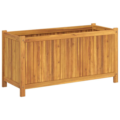 Garden Planter with Liner 99.5x38x50 cm Solid Wood Acacia