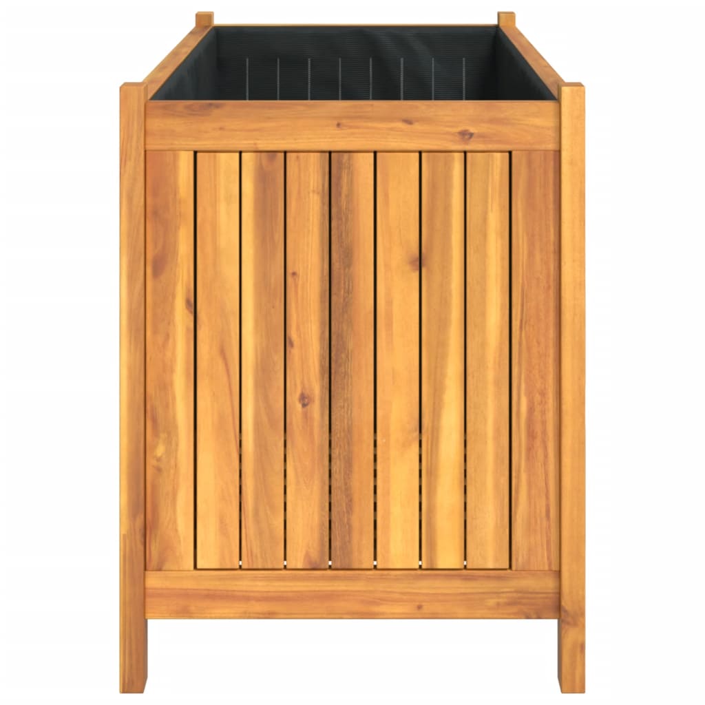 Garden Planter with Liner 99.5x38x50 cm Solid Wood Acacia