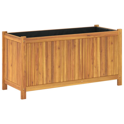 Garden Planter with Liner 99.5x38x50 cm Solid Wood Acacia