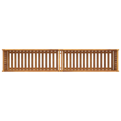 Garden Planter with Liner 199x38.5x50 cm Solid Wood Acacia