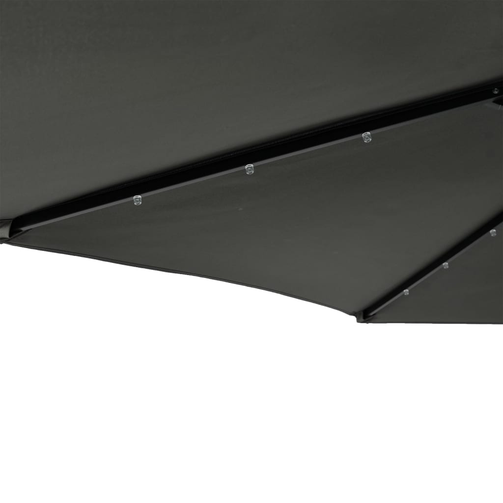 Garden Parasol with LEDs&Steel Pole Anthracite 225x225x212cm