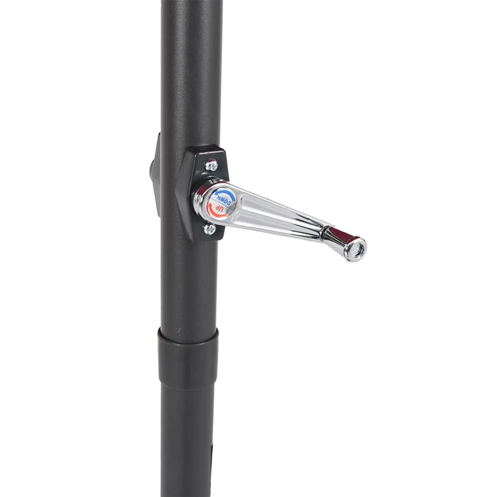 Garden Parasol with LEDs&Steel Pole Anthracite 225x225x212cm