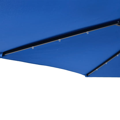Garden Parasol with LEDs&Steel Pole Azure Blue 225x225x212cm