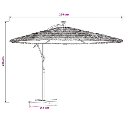Garden Parasol with Steel Pole White 269x269x235 cm