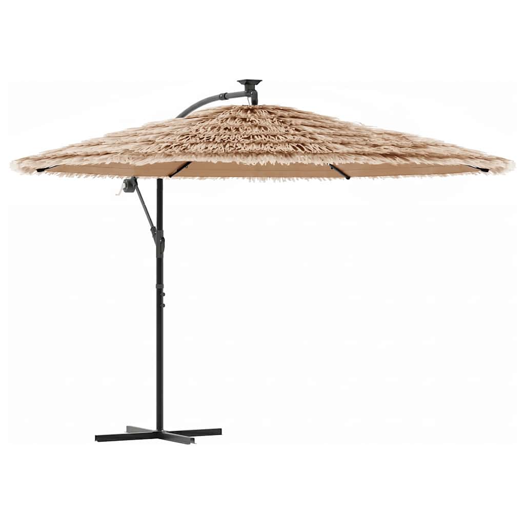 Garden Parasol with Steel Pole Brown 290x290x238 cm