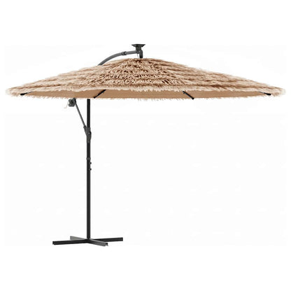 Garden Parasol with Steel Pole Brown 290x290x238 cm