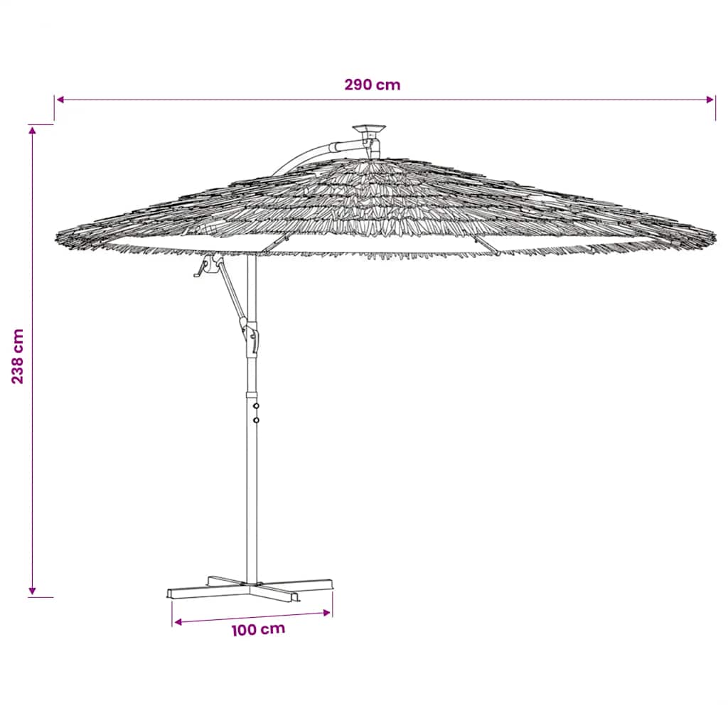 Garden Parasol with Steel Pole Brown 290x290x238 cm