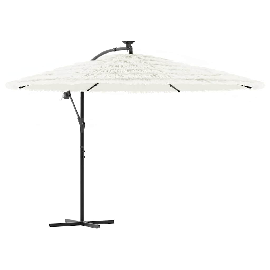 Garden Parasol with Steel Pole White 290x290x238 cm