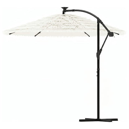 Garden Parasol with Steel Pole White 290x290x238 cm