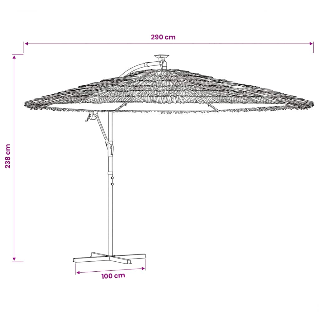 Garden Parasol with Steel Pole White 290x290x238 cm
