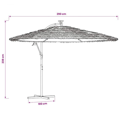 Garden Parasol with Steel Pole White 290x290x238 cm