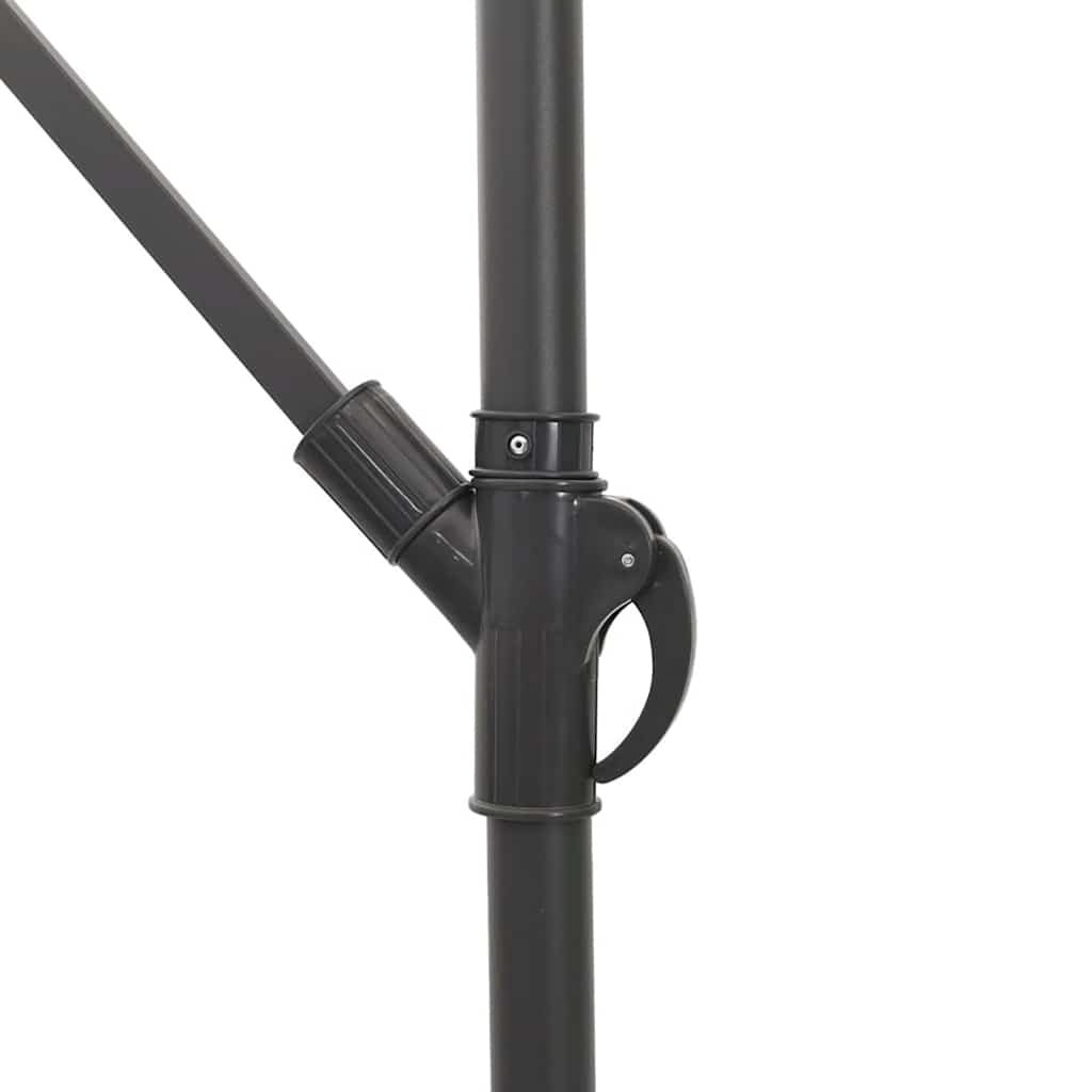 Garden Parasol with with LEDs and Steel Pole Brown 269x269x235 cm