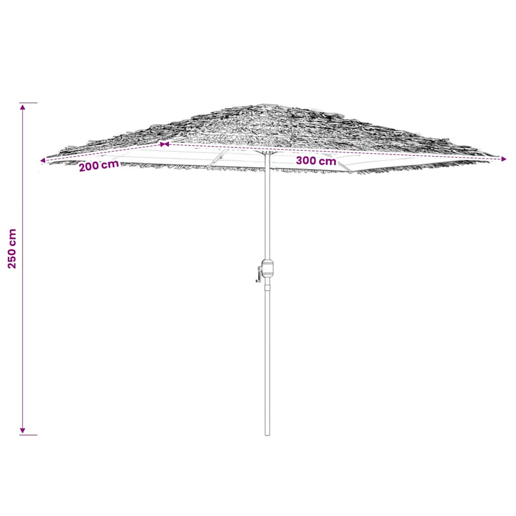 Garden Parasol with Steel Pole Green 300x200x250 cm