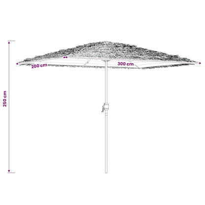 Garden Parasol with Steel Pole Green 300x200x250 cm