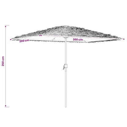 Garden Parasol with Steel Pole White 300x200x250 cm