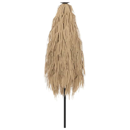 Garden Parasol with LEDs and Steel Pole Brown 223x223x213 cm