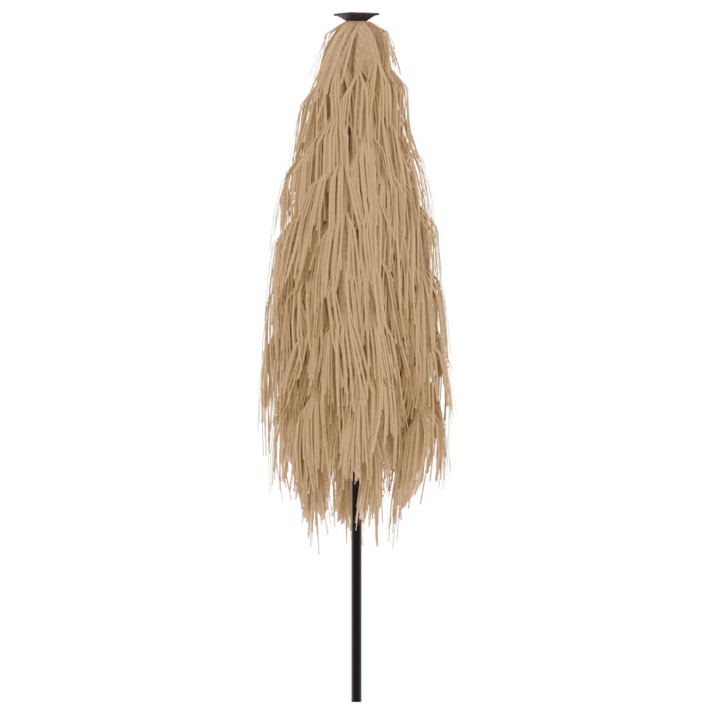 Garden Parasol with LEDs and Steel Pole Brown 388x388x248 cm