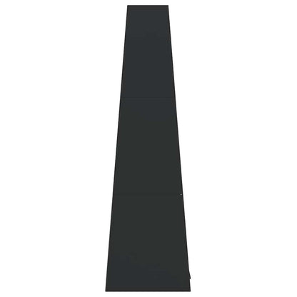 Outdoor Fireplace with Log Store Tower Design Black Steel