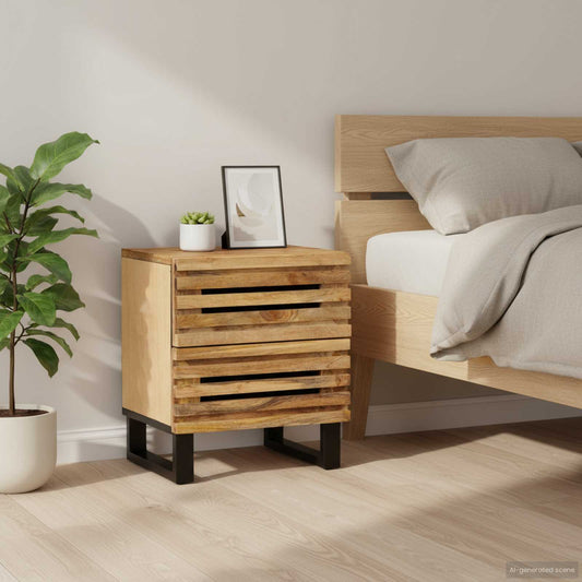 Bedside Cabinet 40x34x46 cm Solid Wood Rough Mango