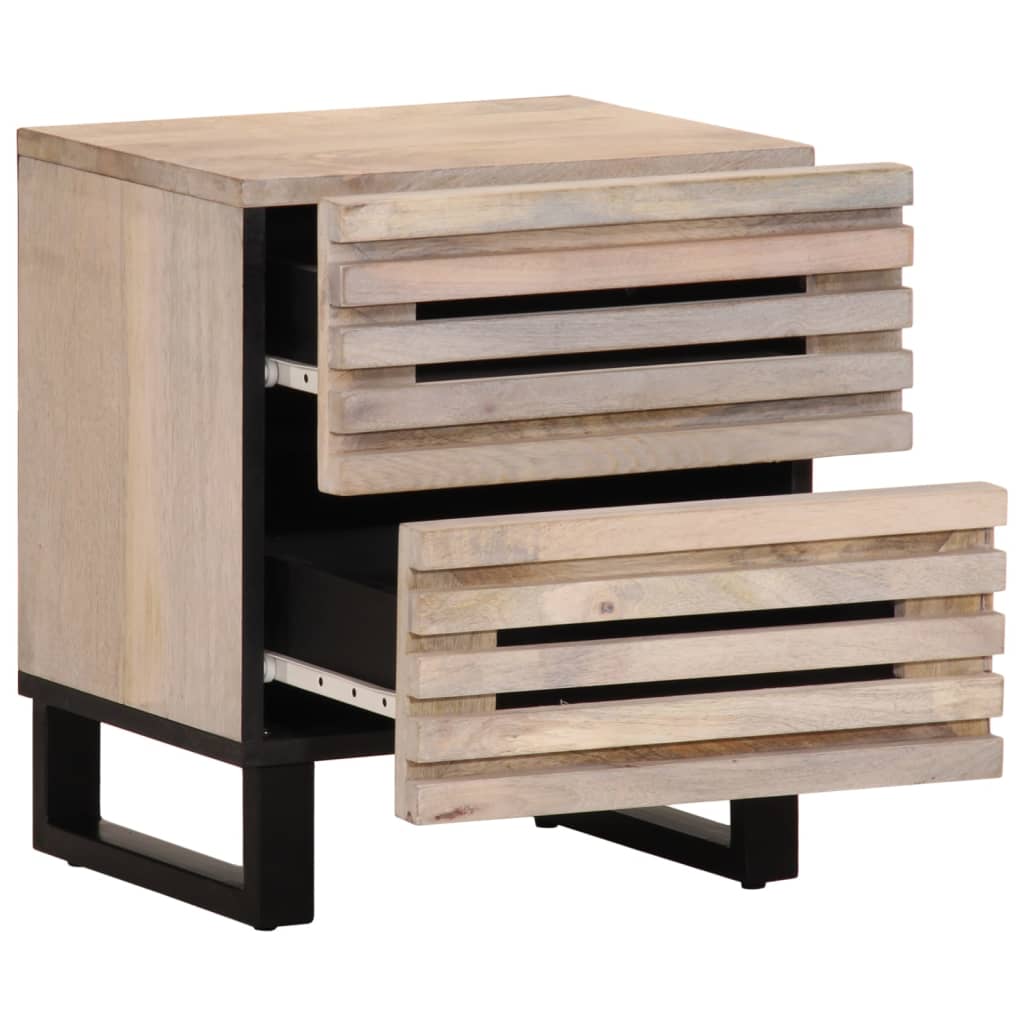 Bedside Cabinet 40x34x46 cm Solid Wood Bleached Mango