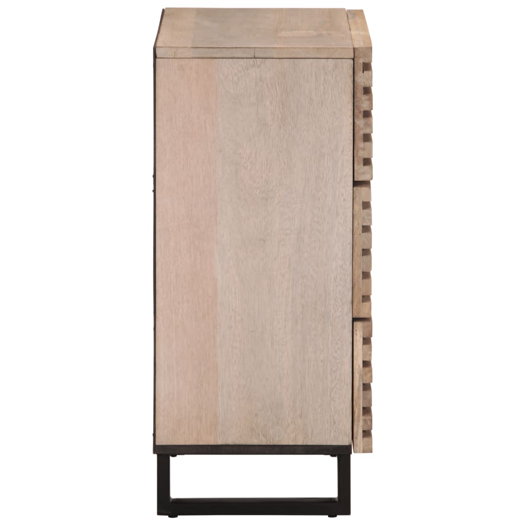 Sideboard White 60x34x75 cm Solid Wood Mango