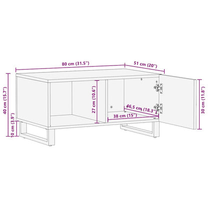 Coffee Table 80x51x40 cm Solid Wood Acacia