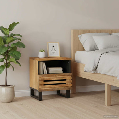 Bedside Cabinets 2 pcs 40x34x46 cm Solid Wood Rough Mango