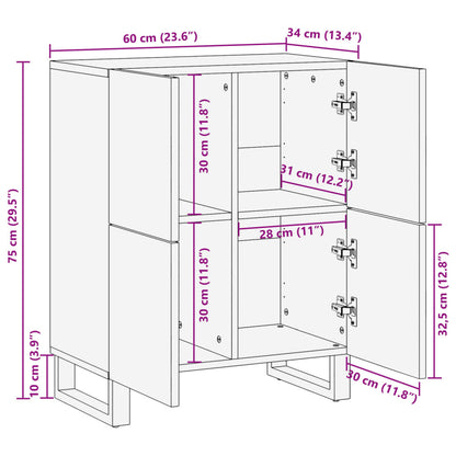 Sideboard 60x34x75 cm Solid Wood Mango