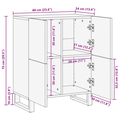 Sideboard 60x34x75 cm Solid Wood Acacia