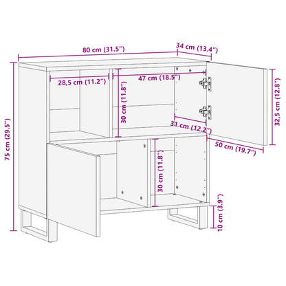 Sideboard 80x34x75 cm Solid Wood Mango