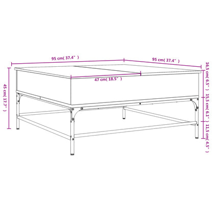 Coffee Table Grey Sonoma 95x95x45 cm Engineered Wood and Metal