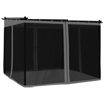 Gazebo with Mesh Walls Anthracite 3x3 m Steel