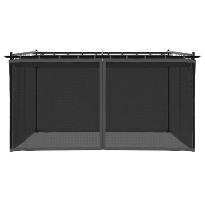 Gazebo with Mesh Walls Anthracite 4x3 m Steel