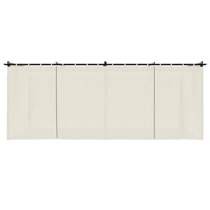 Gazebo with Curtains Cream 6x3 m Steel
