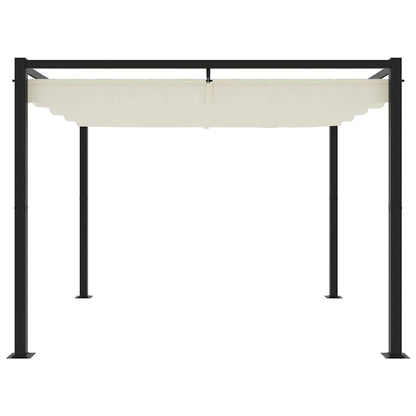Garden Gazebo with Retractable Roof Cream 3x3 m Steel
