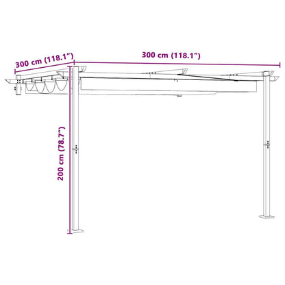 Gazebo 300 x 300 x 200 cm Taupe Polyester