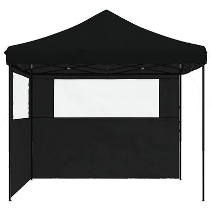 Foldable Party Tent Pop-Up with 2 Sidewalls Black