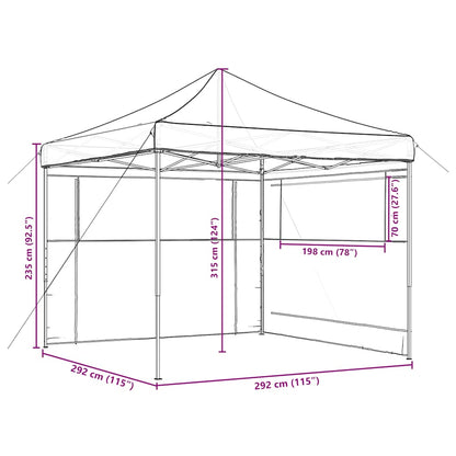 Foldable Party Tent Pop-Up with 2 Sidewalls Black