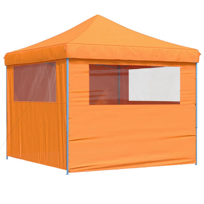 Foldable Party Tent Pop-Up with 4 Sidewalls Orange