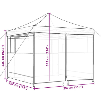 Foldable Party Tent Pop-Up with 4 Sidewalls Orange