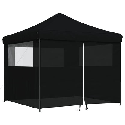Foldable Party Tent Pop-Up with 4 Sidewalls Black