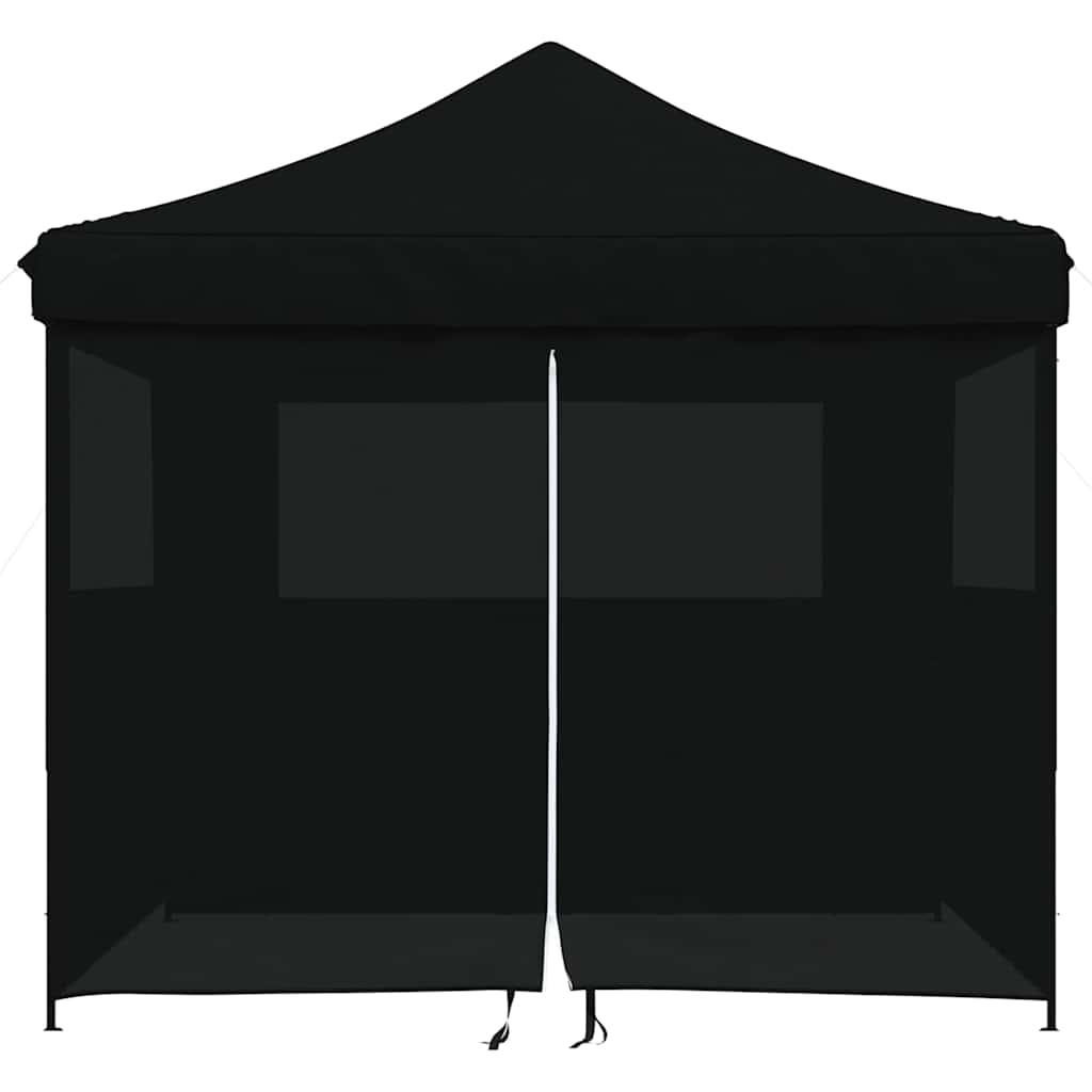 Foldable Party Tent Pop-Up with 4 Sidewalls Black
