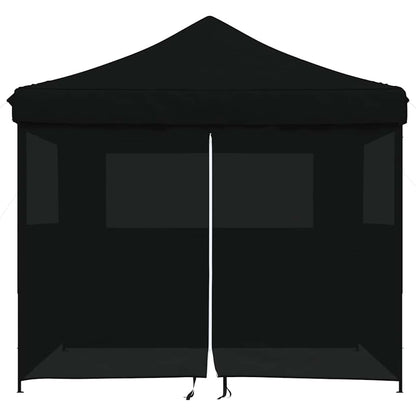 Foldable Party Tent Pop-Up with 4 Sidewalls Black