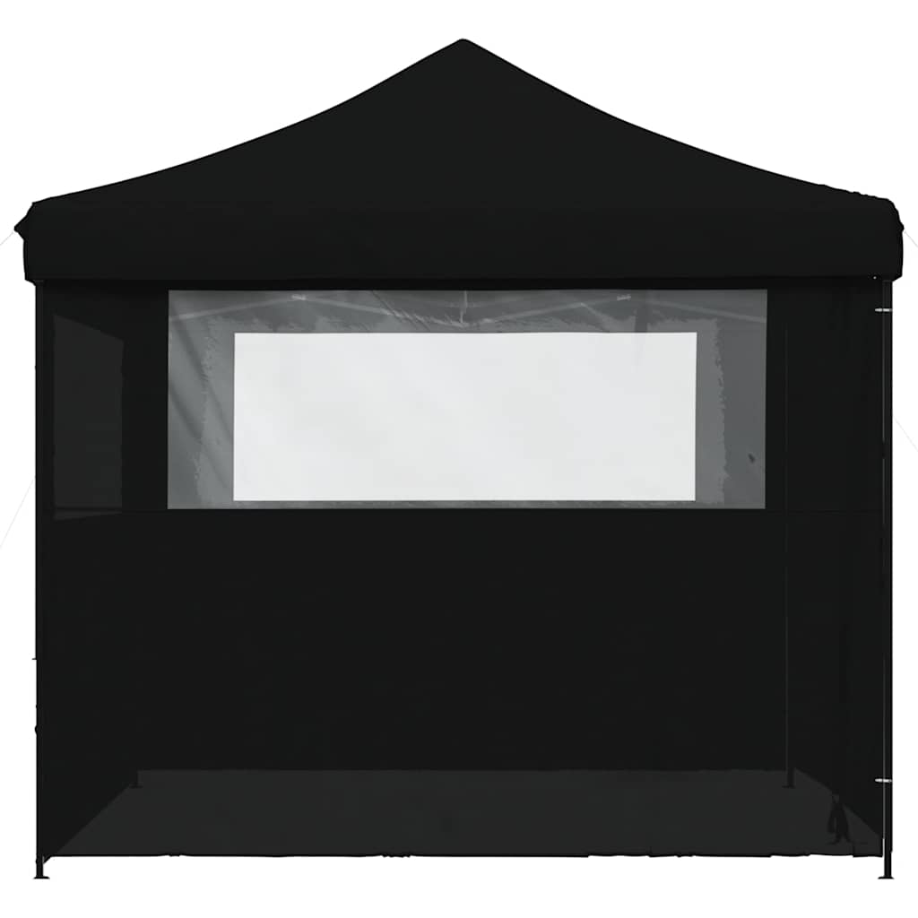 Foldable Party Tent Pop-Up with 4 Sidewalls Black