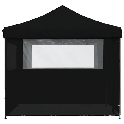 Foldable Party Tent Pop-Up with 4 Sidewalls Black